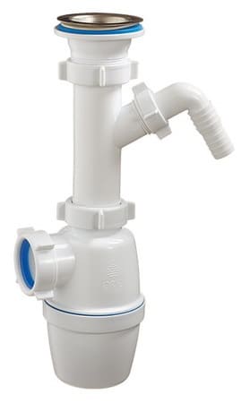 Aquant Сифон для кухни 1 1/2"х40 без выпуска с отводом с/м