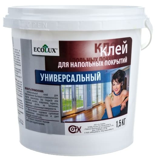 Клей для напольных покрытий "ECOLUX" 1,5кг 