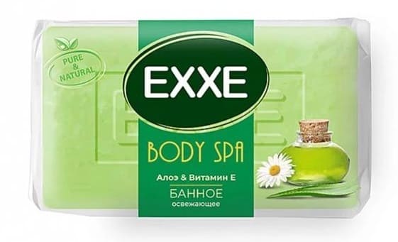 Туалетное мыло EXXE BODY SPA БАННОЕ "Алоэ & витамин Е" 1шт*160г  (ЗЕЛЕНОЕ) /48