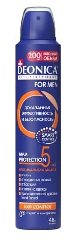 Дезод.мужск. DEONICA СПРЕЙ  5 Protection /200 мл/6