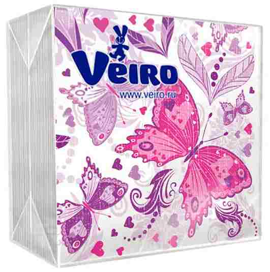 Салфетки Veiro  Бабочки 1сл 50шт /90/