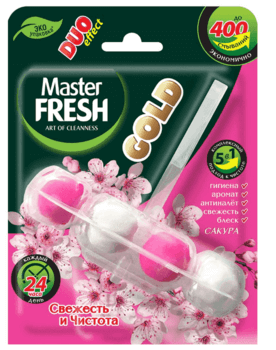 Master FRESH GOLD САКУРА подвесной блок для унитаза DUO EFFECT 5в1 /1шт/24