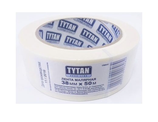 Лента малярная  TYTAN белая 38мм*50м 24шт/упак
