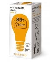 Светодиодная лампа 42 серия 42LED-A55-8W-230-3000K-E27  5/100