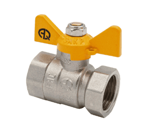 Кран шаровой для газа 3/4" в/н бабочка (AQUALINK   100/10)
