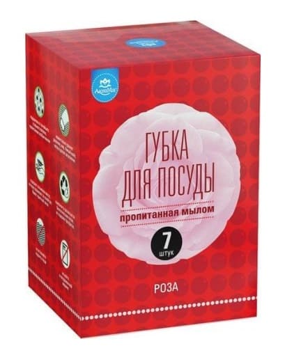 Губка мыльная (метал) аромат Роза 7шт 1/24/ГМ-107