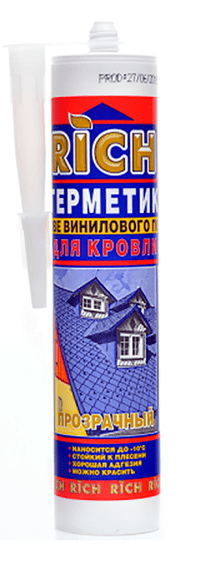 Герметик РИЧ кровельный каучуковый прозрачный 310мл (1/15)