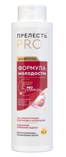 Шампунь Прелесть Professional Формула молодости д/ истончен, ослаблен. волос/380мл/6