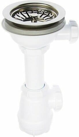 Aquant Сифон для мойки 3 1/2"х40 с мет.реш. с отводом под перелив