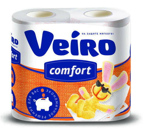 ТБ Veiro Comfort Белая 2 сл 4 рул /12/