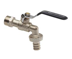 Кран шаровой водоразборный под шланг 1/2 Wh ручка (AQUALINK  100/10)