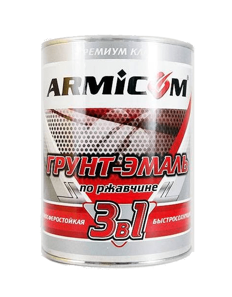 Грунт-эмаль б/с "ARMICOM" красно-коричневая (0,9кг) 14шт/уп