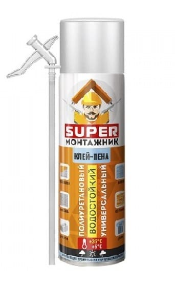 Клей-пена  SUPER МОНТАЖНИК бытовая 520 гр. МИНИ (12шт)