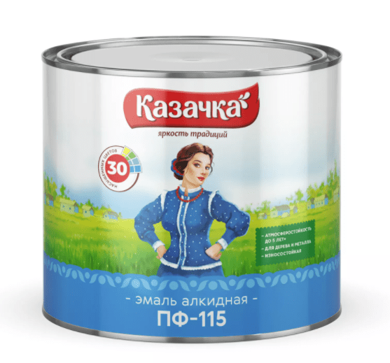 Эмаль ПФ-115 "Казачка" коричневая (1,9 кг) 6шт/уп