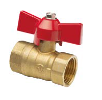 Кран шаровой FF 1/2 B гайка-гайка бабочка 11Б27п1 (AQUALINK  160/10)