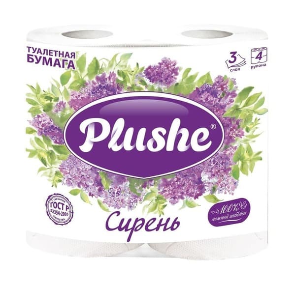 ТБ Plushe Deluxe Light "Сирень" 4 рул по 15м  3 слоя /12/