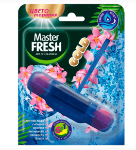 Master FRESH GOLD СИНЯЯ ВОДА подвесной блок для унитаза Цветотерапия /1шт/24