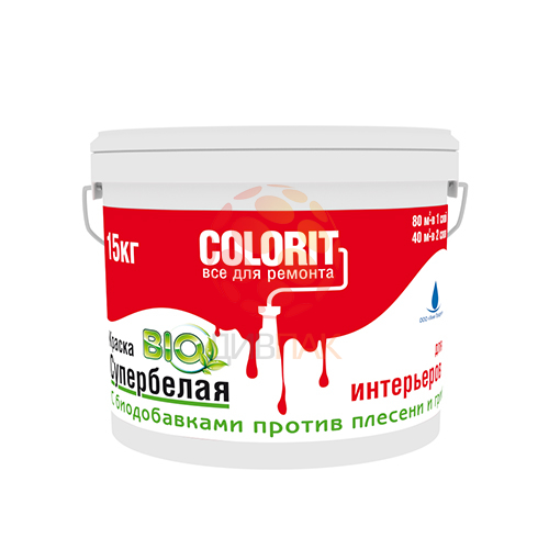 Краска COLORIT Bio для Интерьеров супербелая 1,3 кг 