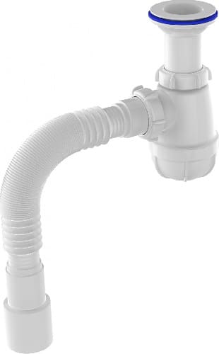 Aquant Сифон для кухни 1 1/2"х40 с удлинённой горловиной с пласт. реш. с г.т. 40х40/50