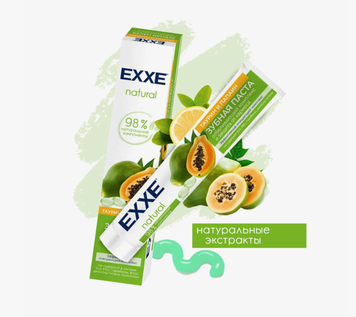 EXXE Зубная паста natural "Таурин и папаин" 75 мл /12
