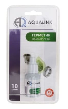 Анаэробный клей-герметик AQUALINK "Высокопрочный" 10г в блистере (AQUALINK 60/1)