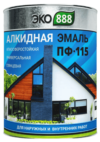 Эмаль универсальная ПФ-115 ЭКО 888 серая 0,8 кг ГОСТ 6465-76 6шт/уп