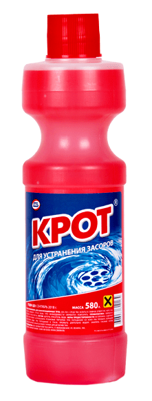 Средство "Крот" для устранения засоров 580 гр/500 мл (24)