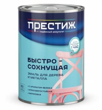 Эмаль акриловая "Престиж" белая полуглянцевая (0,9 кг) 14шт/уп