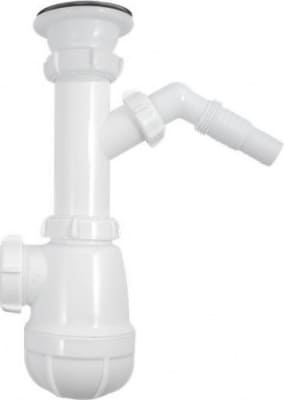 Aquant Сифон для кухни 1 1/2"х40 с пласт.реш. с отводом с/м 