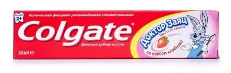 З/п Колгейт Детская 50 мл, Доктор Заяц, вкус клубники, /48/