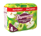 Мыло туалетное "Душистое облако" ЗЕЛ. ЯБЛОКО (4х70) экопак 280 гр., кор./18/ (НМЖК)