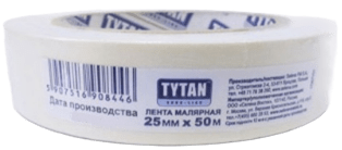 Лента малярная  TYTAN белая 25мм*50м 24шт/упак