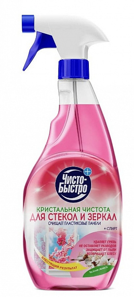 Средство д/стекол и зеркал Чисто Быстро "Весенняя свежесть"/500/6