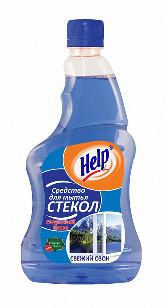 Средство для мытья стекол  "Help" 0,75л б/распыл. Свежий озон 12шт/упак