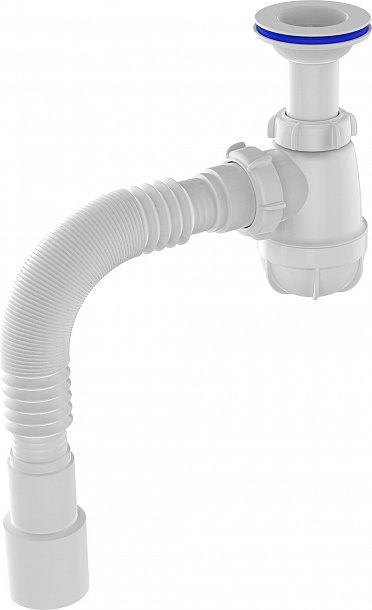 Aquant Сифон для умывальника 1 1/2"х40 с удлинённой горловиной с пласт. реш. с г.т. 40х40/50