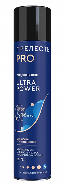 Лак Прелесть д/волос Professional" "ULTRA POWER" ЭФ 300 см3/12