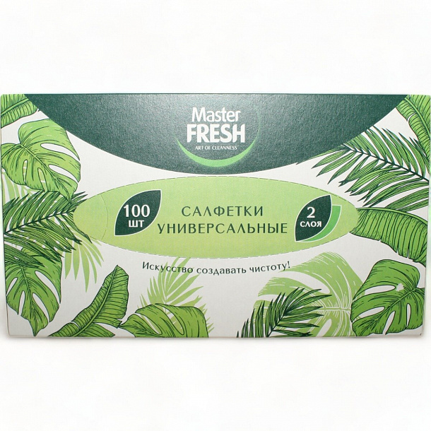 Master FRESH салфетки бумажные в коробочке 100 шт вытяжные/18	