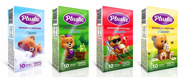 Платочки Plushe Deluxe Standart 3сл, 10лист, 10шт/упак28