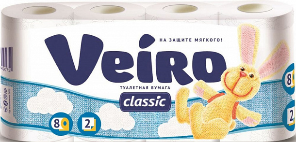 ТБ Veiro Classic Белая 2 сл 8 рул /6/