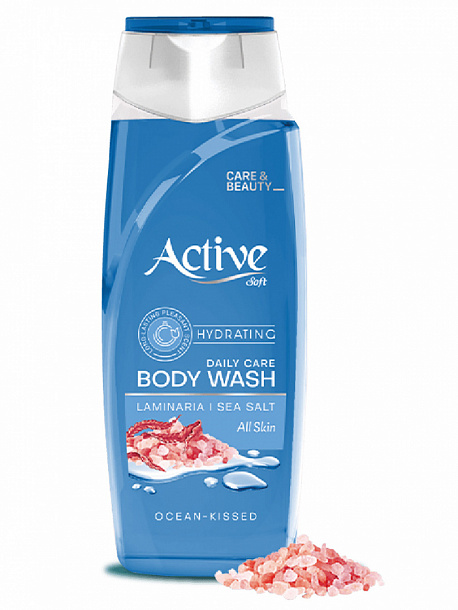 ACTIVE Гель для душа парфюм. Blue 400мл CARE & BEAUTY Увлажение. С морской солью  /16