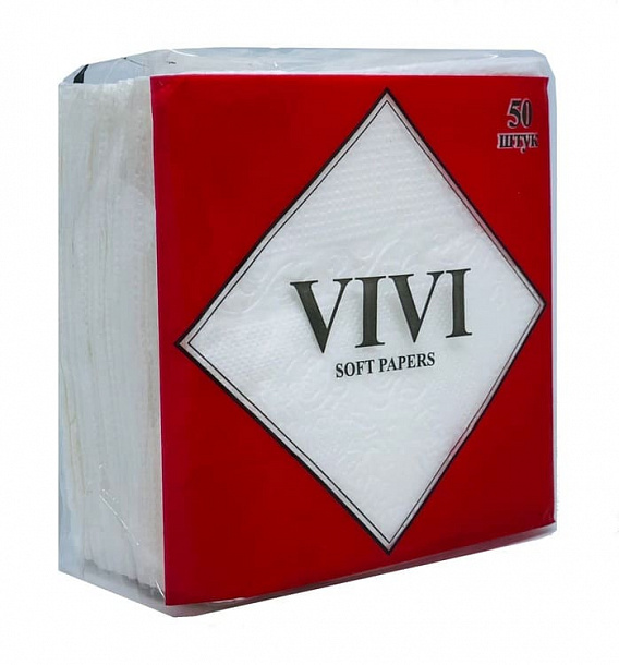 Салфетки бум. "VIVI" белые 50 шт /30/ 