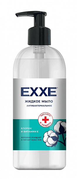 EXXE Жидкое мыло Антибактериальн. Хлопок и Витамин Е/500мл /12