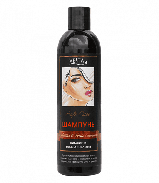Шампунь "Vesta. Soft Care" Nutrition&Hair restoration (Питание и восстановление) 500 мл/18шт
