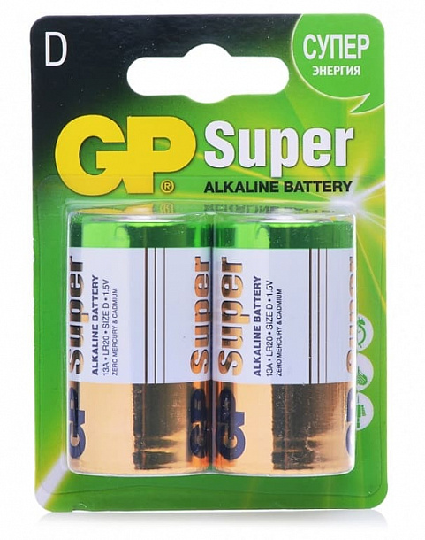 GP Элемент питания LR20 Super Alkaline 13A-CR2 2бл(20/160)