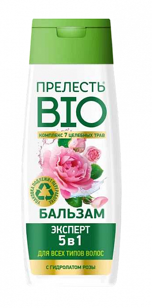 Бальзам для волос "Прелесть Био с гидролатом розы 5в1 д/ жирных,поврежд. волос 250 мл/24