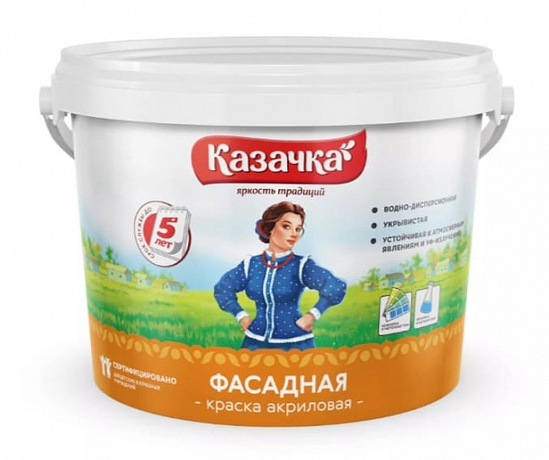 Краска ВД-АК  F-20 фасад. "Казачка" 13кг 
