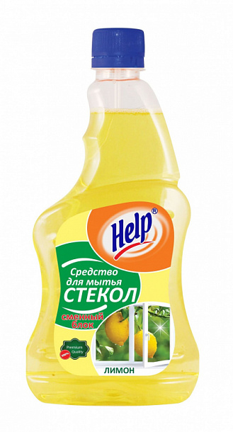 Средство для мытья стекол  "Help" 0,75л с расп. Лимон 12шт/упак