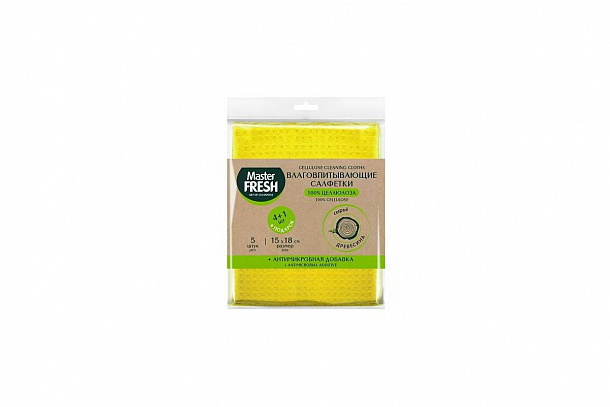 Master FRESH ЭКО салфетки целлюлозные 15*18см, 5 шт SPONTEX /24 