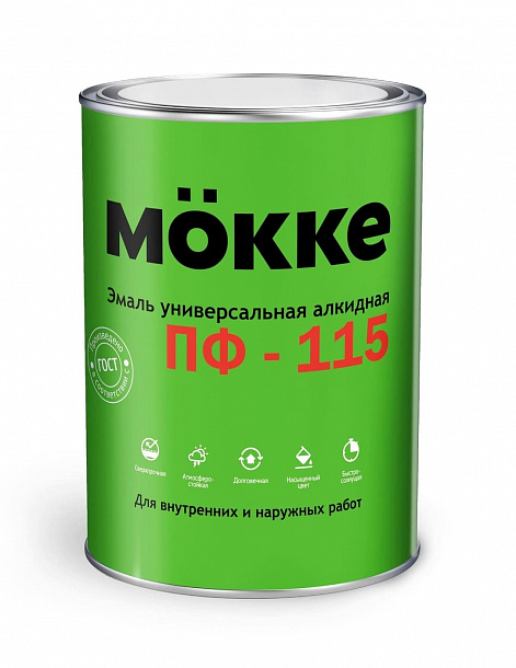 Эмаль алкидная ПФ-115 MÖKKE зеленый ярко, 1,9 кг 6шт/уп