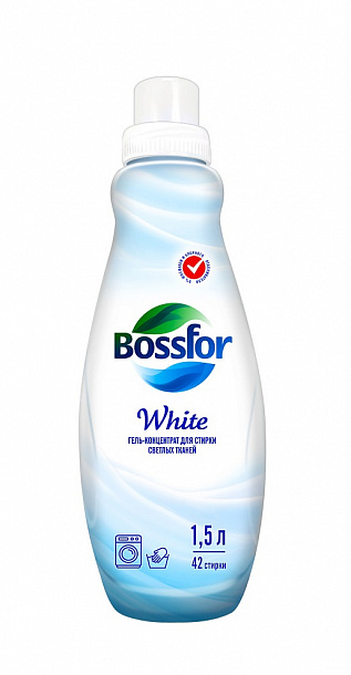 BOSSFOR Гель-конц. для стирки белых тканей 1,5л/9